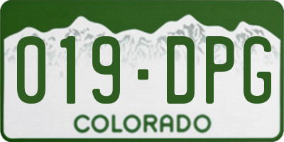 CO license plate 019DPG