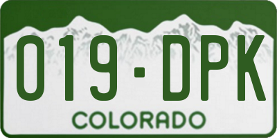CO license plate 019DPK