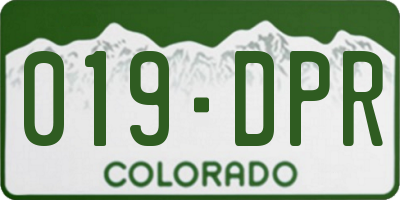 CO license plate 019DPR