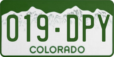 CO license plate 019DPY
