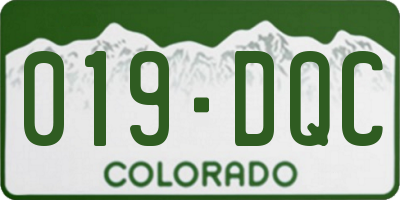 CO license plate 019DQC