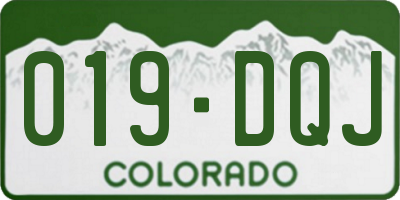 CO license plate 019DQJ