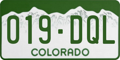 CO license plate 019DQL