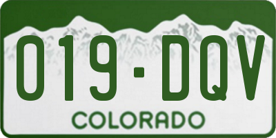 CO license plate 019DQV