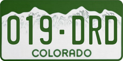 CO license plate 019DRD