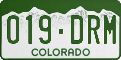 CO license plate 019DRM