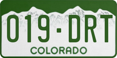 CO license plate 019DRT