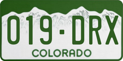 CO license plate 019DRX
