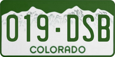 CO license plate 019DSB
