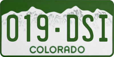 CO license plate 019DSI
