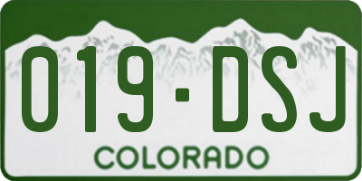 CO license plate 019DSJ