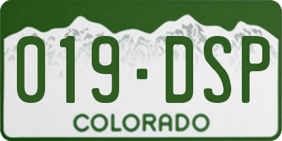CO license plate 019DSP
