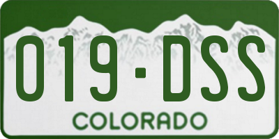 CO license plate 019DSS