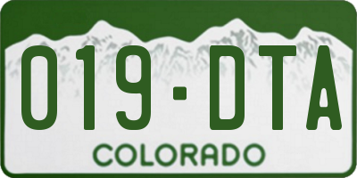 CO license plate 019DTA