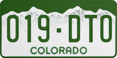 CO license plate 019DTO