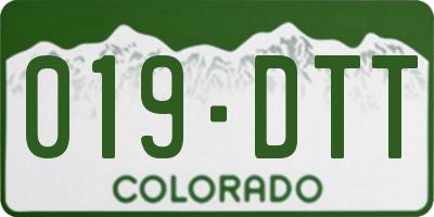CO license plate 019DTT