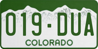 CO license plate 019DUA