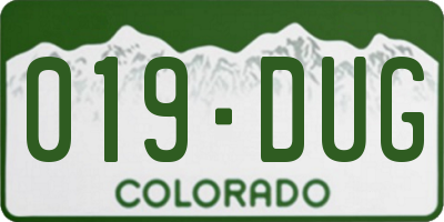 CO license plate 019DUG