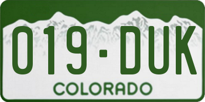 CO license plate 019DUK