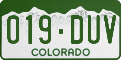 CO license plate 019DUV