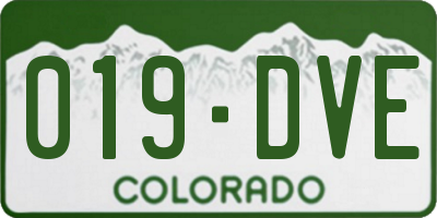 CO license plate 019DVE