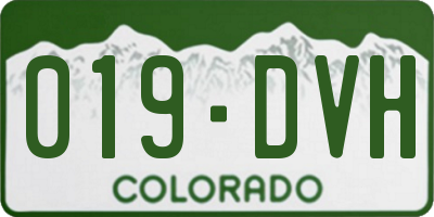 CO license plate 019DVH
