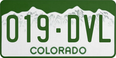 CO license plate 019DVL