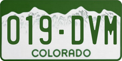 CO license plate 019DVM
