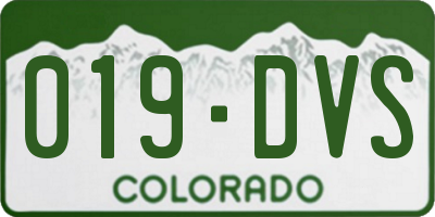 CO license plate 019DVS