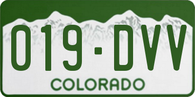 CO license plate 019DVV