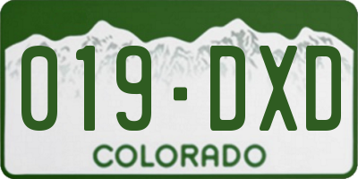 CO license plate 019DXD