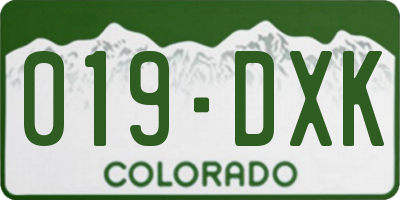 CO license plate 019DXK