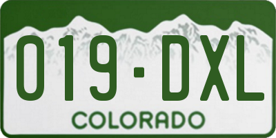 CO license plate 019DXL