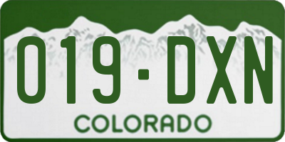 CO license plate 019DXN