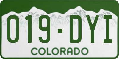 CO license plate 019DYI