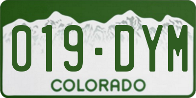 CO license plate 019DYM