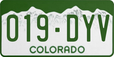 CO license plate 019DYV