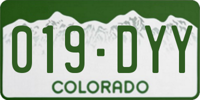 CO license plate 019DYY