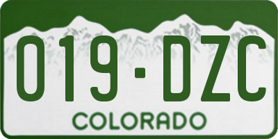 CO license plate 019DZC