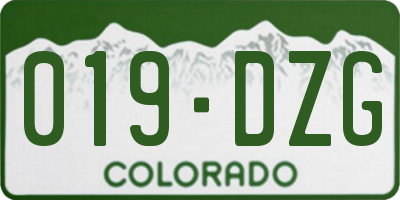 CO license plate 019DZG