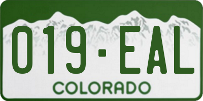 CO license plate 019EAL
