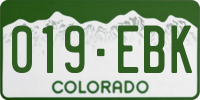 CO license plate 019EBK
