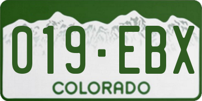 CO license plate 019EBX