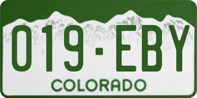 CO license plate 019EBY