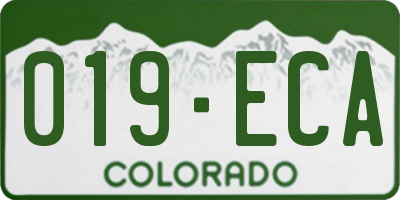 CO license plate 019ECA