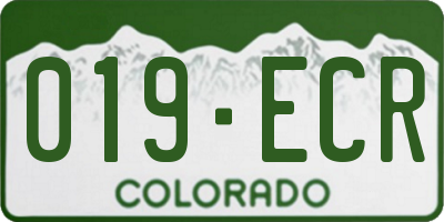 CO license plate 019ECR