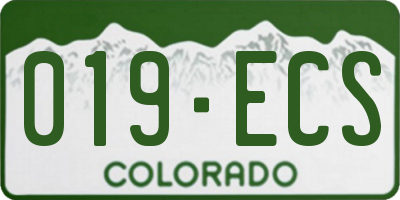 CO license plate 019ECS