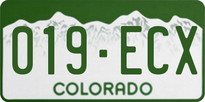 CO license plate 019ECX