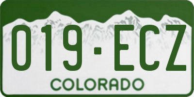 CO license plate 019ECZ