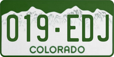 CO license plate 019EDJ
